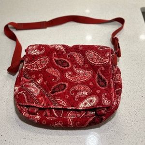 LARGE Vera Bradley paisley cross body utility bag school bag laptop bag